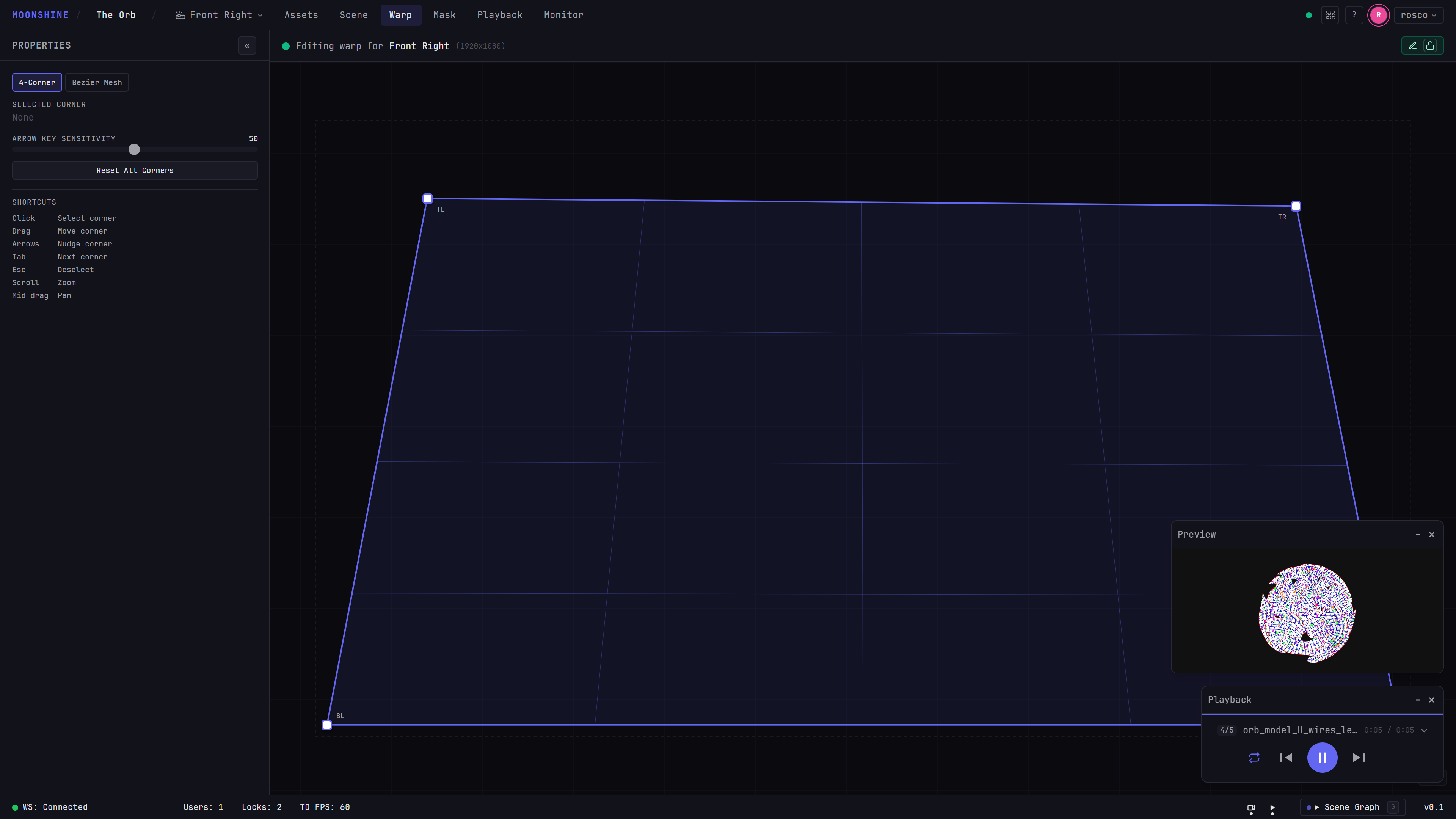 From four corners to a curved grid.